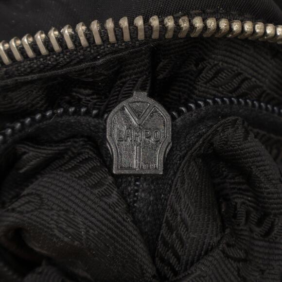 PRADA Tessuto Nylon Triangle Logo Bauletto Bag Black Vintage Y2K RARE - Picture 13 of 15